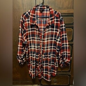 Penelope’s Closet Red and Blue Plaid Shirt